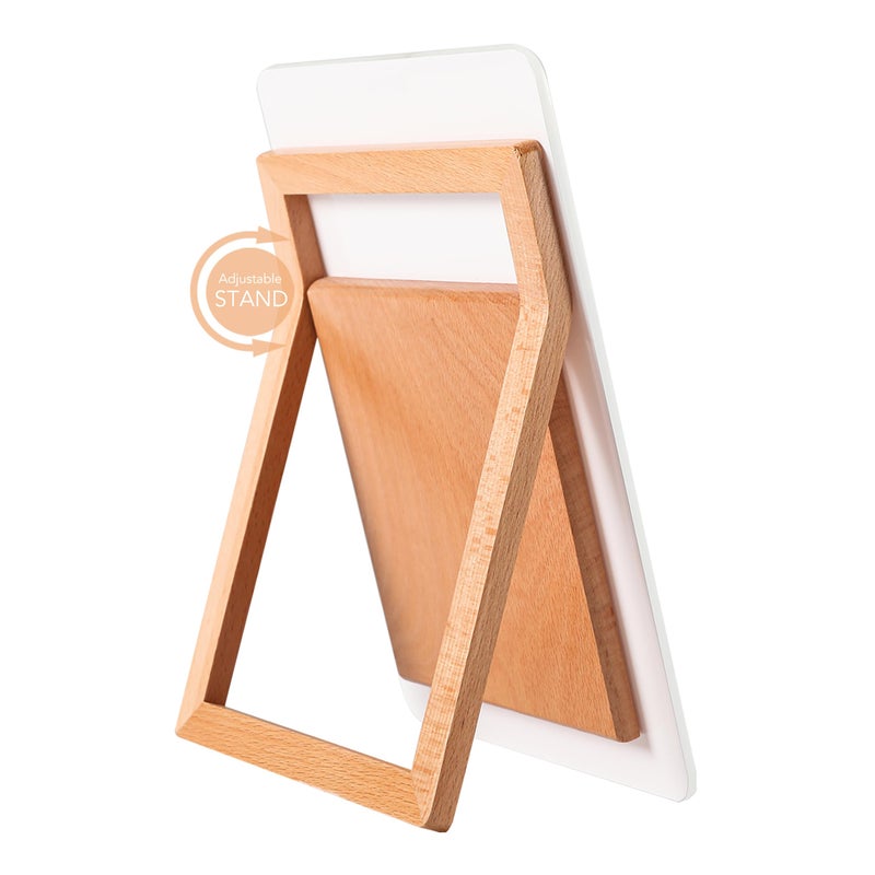 YEOUX Desktop Glass Whiteboard with Reversible Wood Stand  Small White Board  Mini Dry Erase Whiteboard Easel for Desk  Reusable Desk Notepad 9.5""x6.7"" for Home  Office  Accessories Included  Yeoux - Image 2